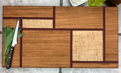 cutting board with geometric squares